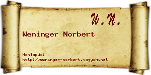 Weninger Norbert névjegykártya