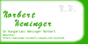 norbert weninger business card